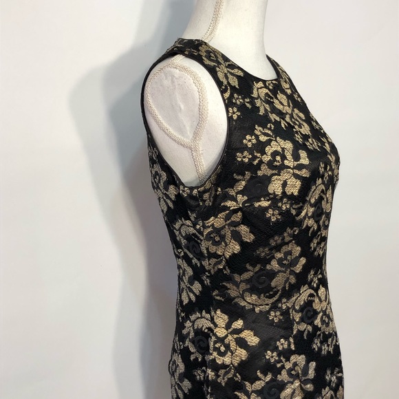 Hugo Buscati Black & Gold Sleeveless Lace Dress - Picture 3 of 8
